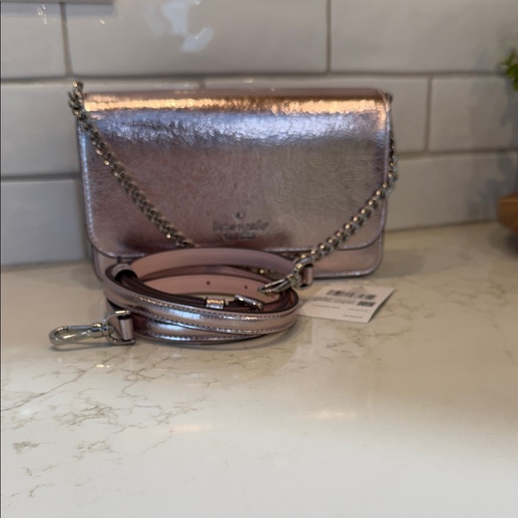 NWT Kate Spade Metallic Pink Crossbody Bag - Picture 2 of 5